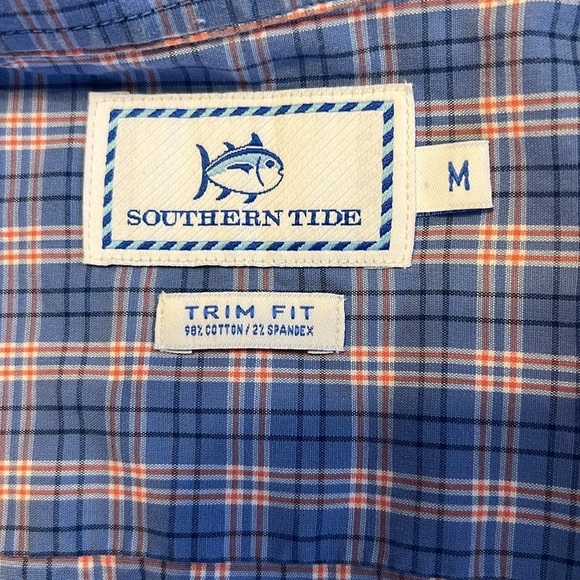 Southern Tide Cotton Spandex Blend Button Long Sleeve Plaid Shirt M - Picture 6 of 6